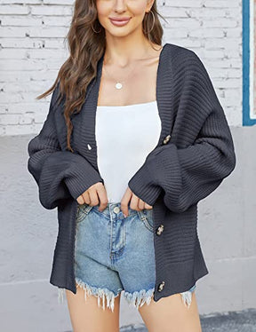 Open Front Knit Cable Cardigan Sweater