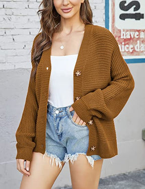 Open Front Knit Cable Cardigan Sweater
